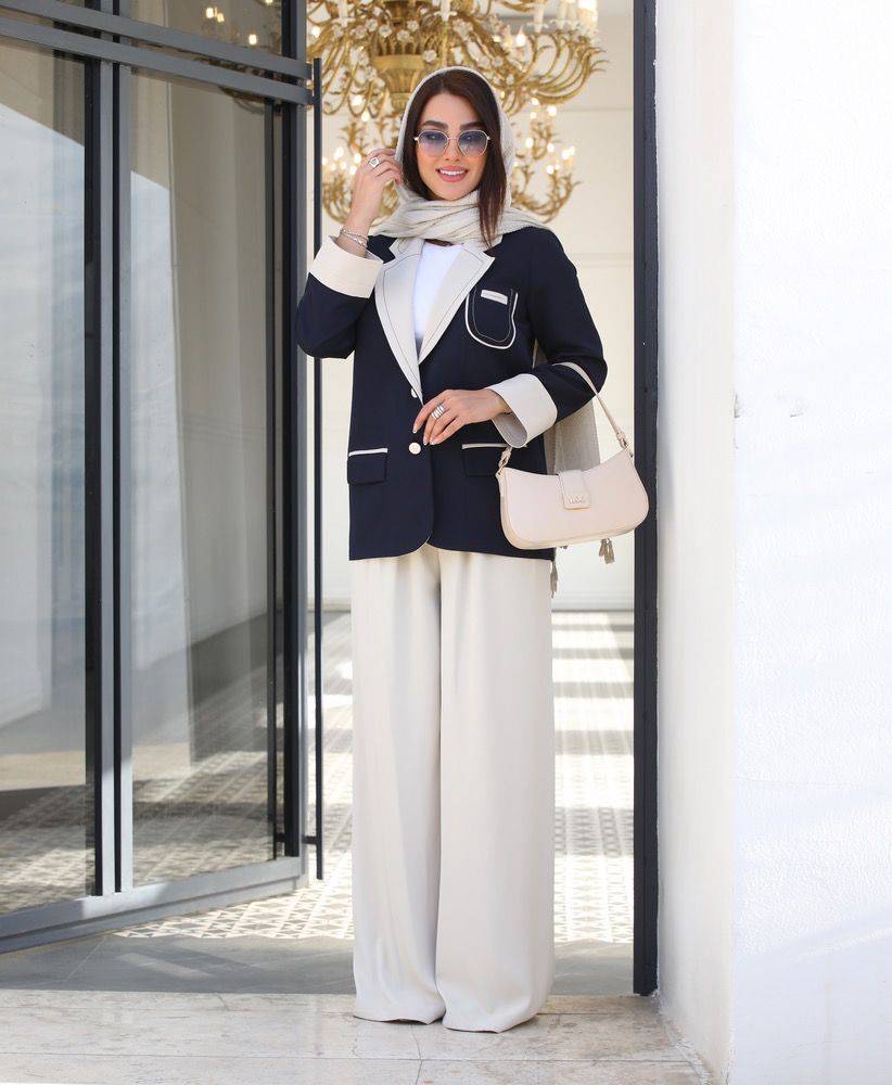مانتو کتی یقه سفید