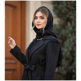 مانتو مجلسی بلند سرشانه مروارید بلانکا