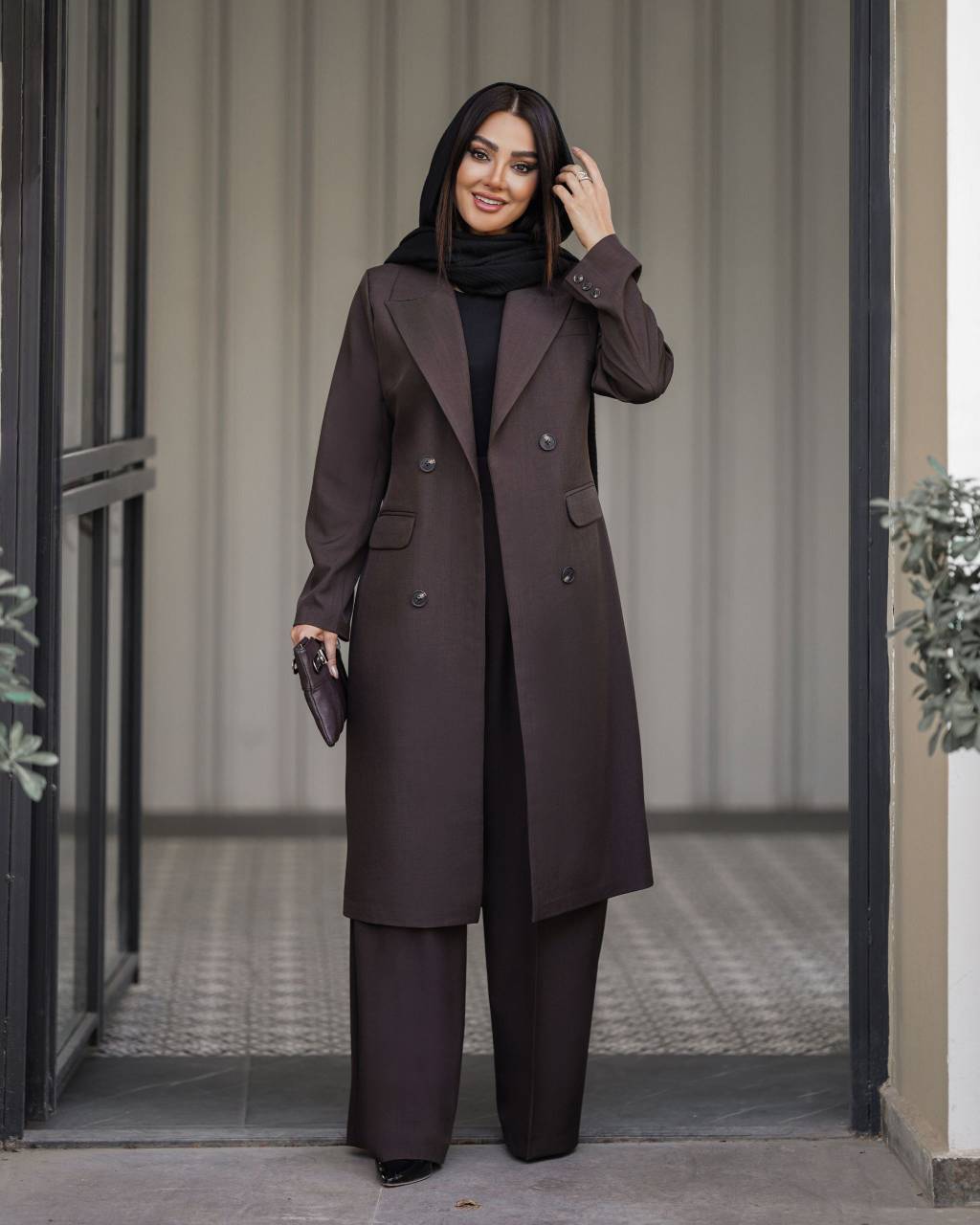 مانتو کتی بلند یقه بلیزری نادیا