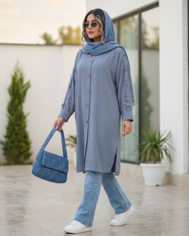 مانتو کاربردی ابروبادی سایز بزرگ ابر