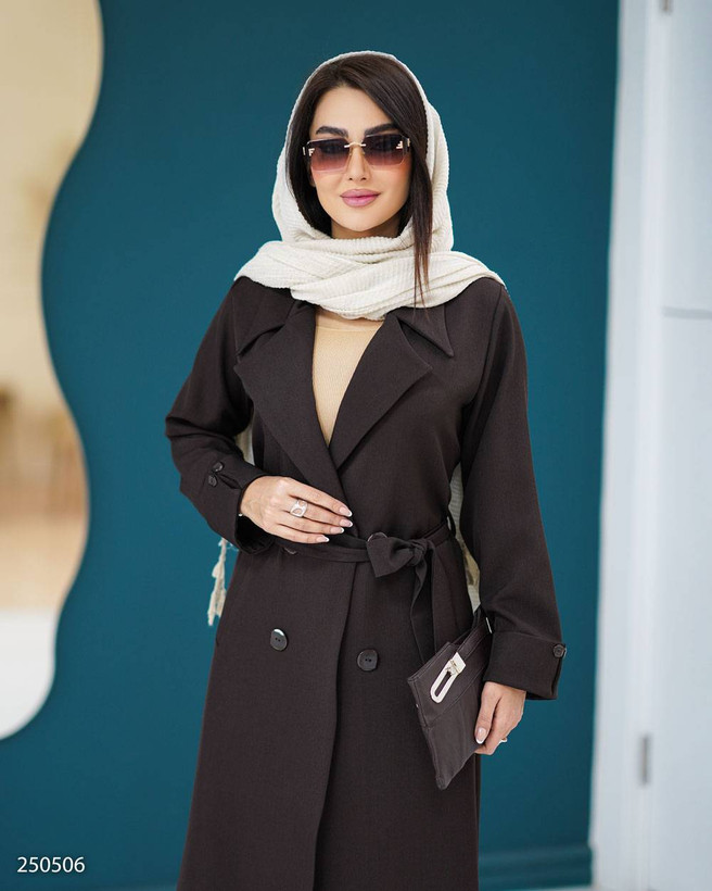 مانتو کتی بلند یقه انگلیسی نلینا