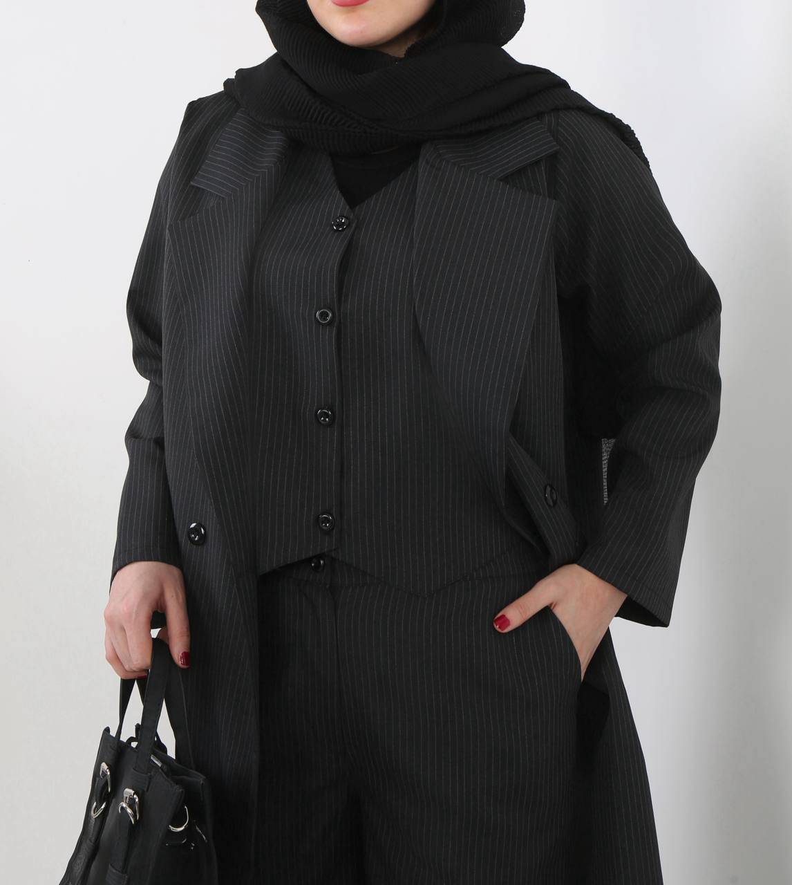 ست سه تیکه مانتو شلوار ژیله آماندا