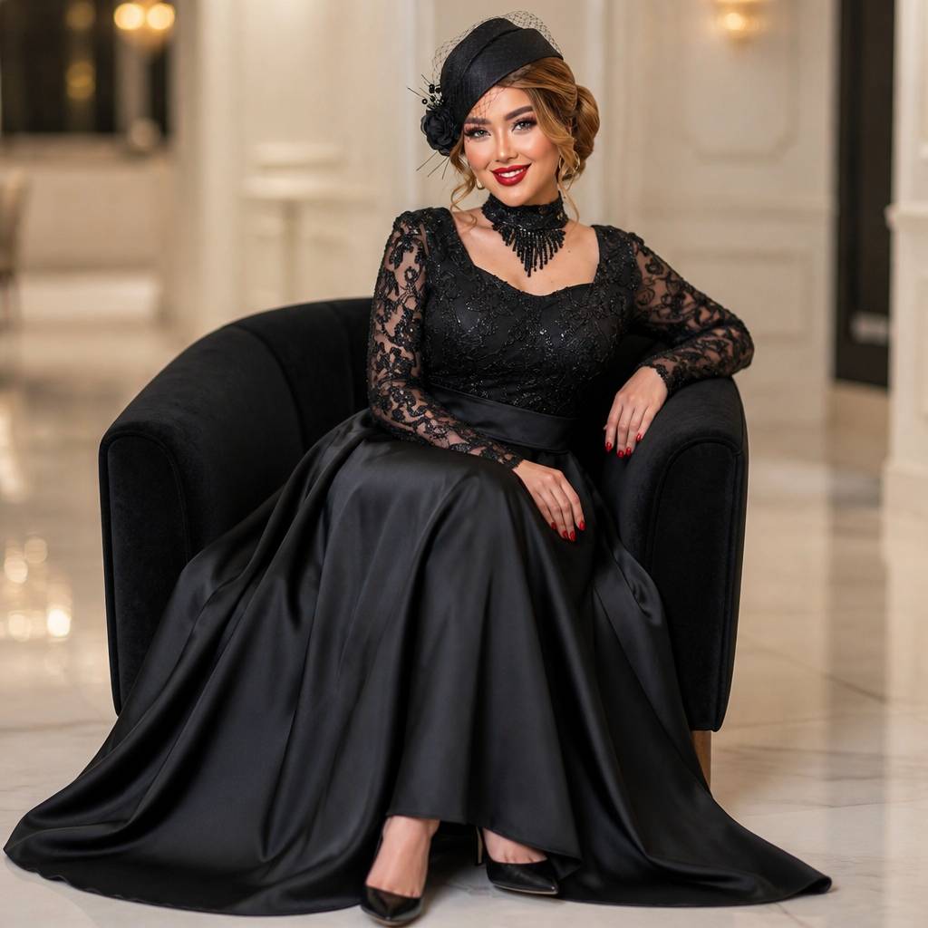 پیراهن مجلسی خرجکار گل برجسته و دامن ساتن ریما