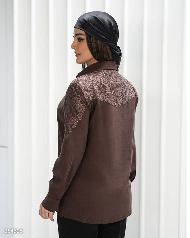 شومیز سرشانه گیپور داریس
