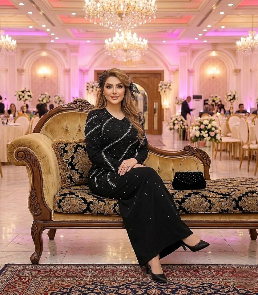 پیراهن مجلسی بلند مروارید دوزی غزل