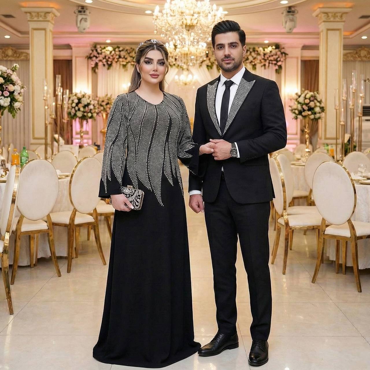 پیراهن مجلسی سایز بزرگ مروارید دوزی نازنین