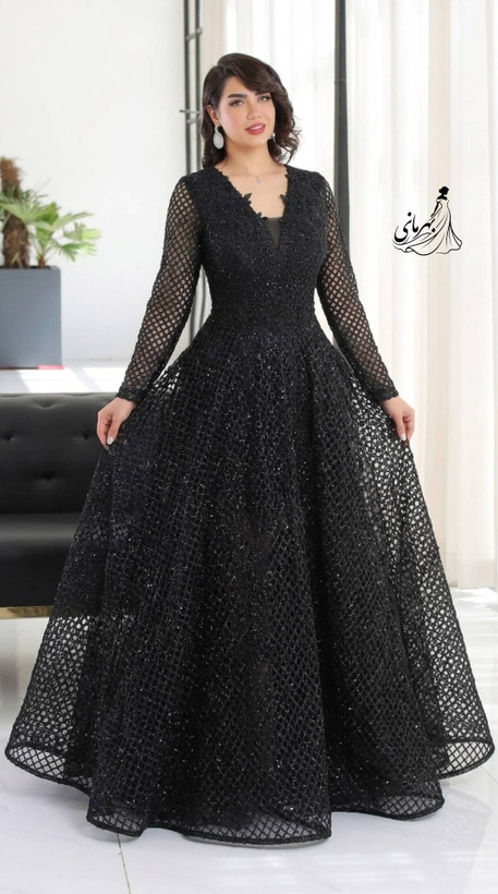 پیراهن مجلسی گیپور سنگدوزی شده زرین
