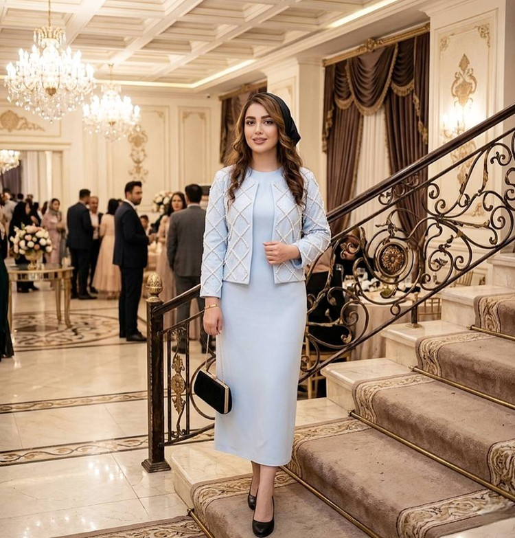ست کت سارافون مجلسی مروارید دوزی روجا