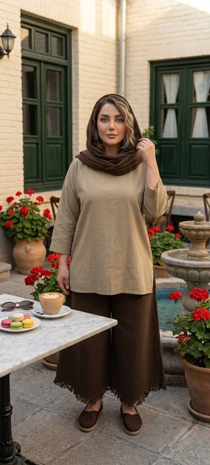 ست شومیز شلوار الیاف طبیعی