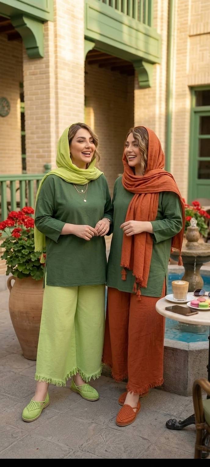 ست شومیز شلوار الیاف طبیعی