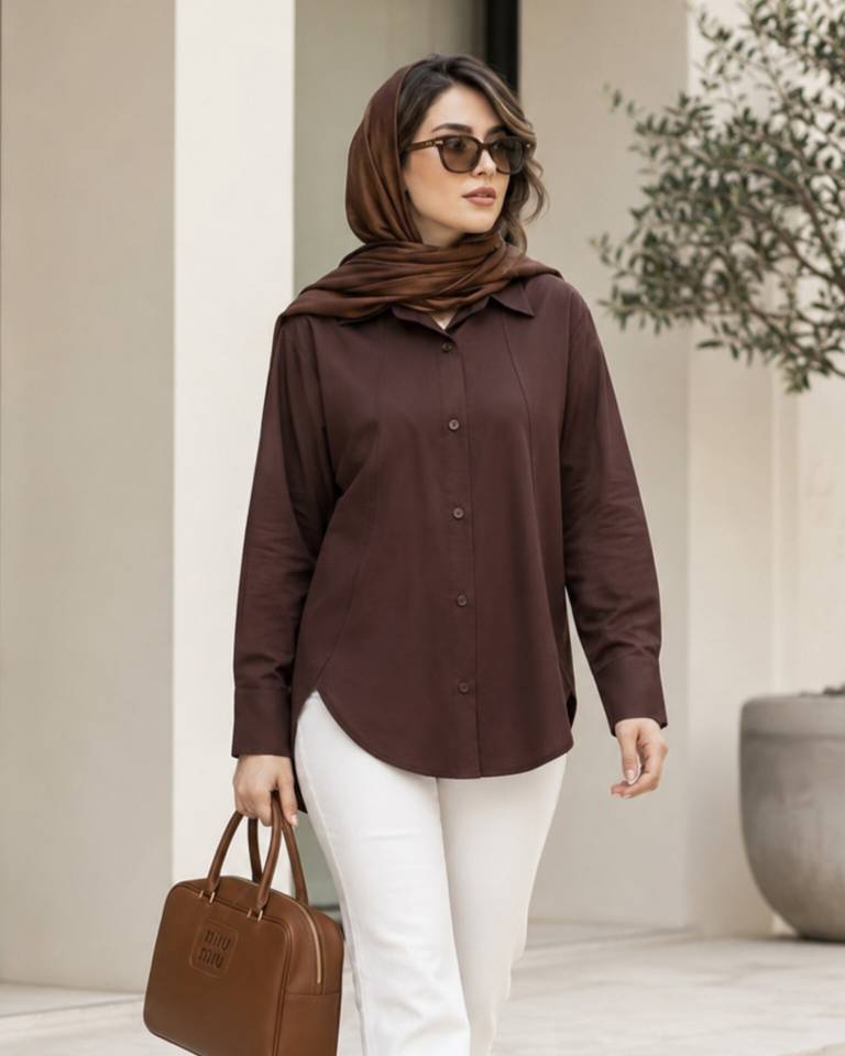 شومیز مانتویی لینن ملین