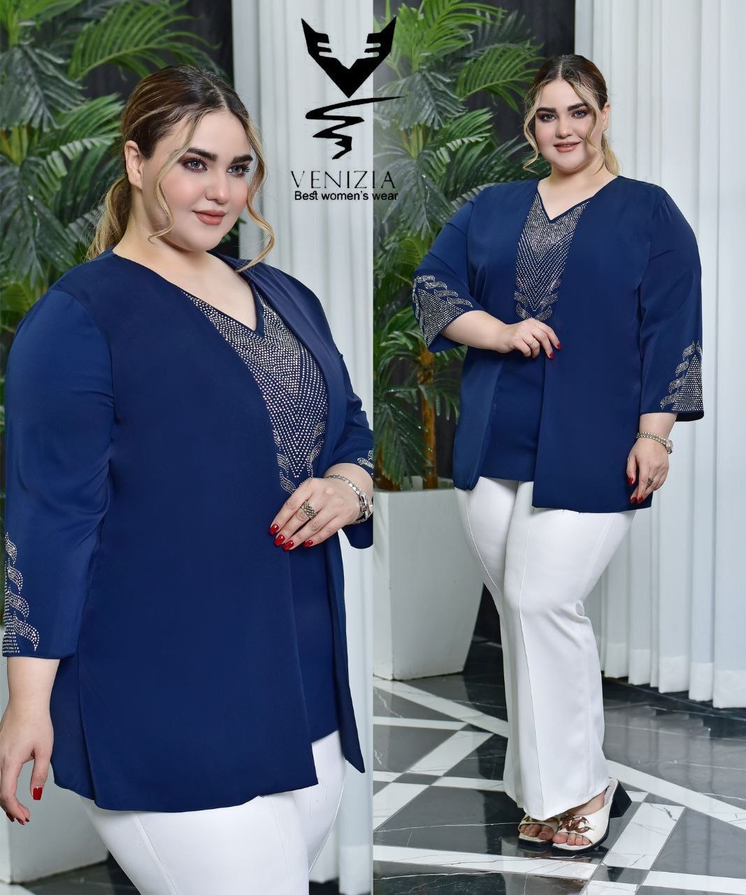 شومیز سایز بزرگ جلو نگین کتی
