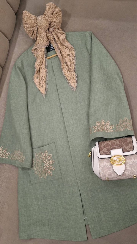 مانتو شانتون گلدوزی خورشید