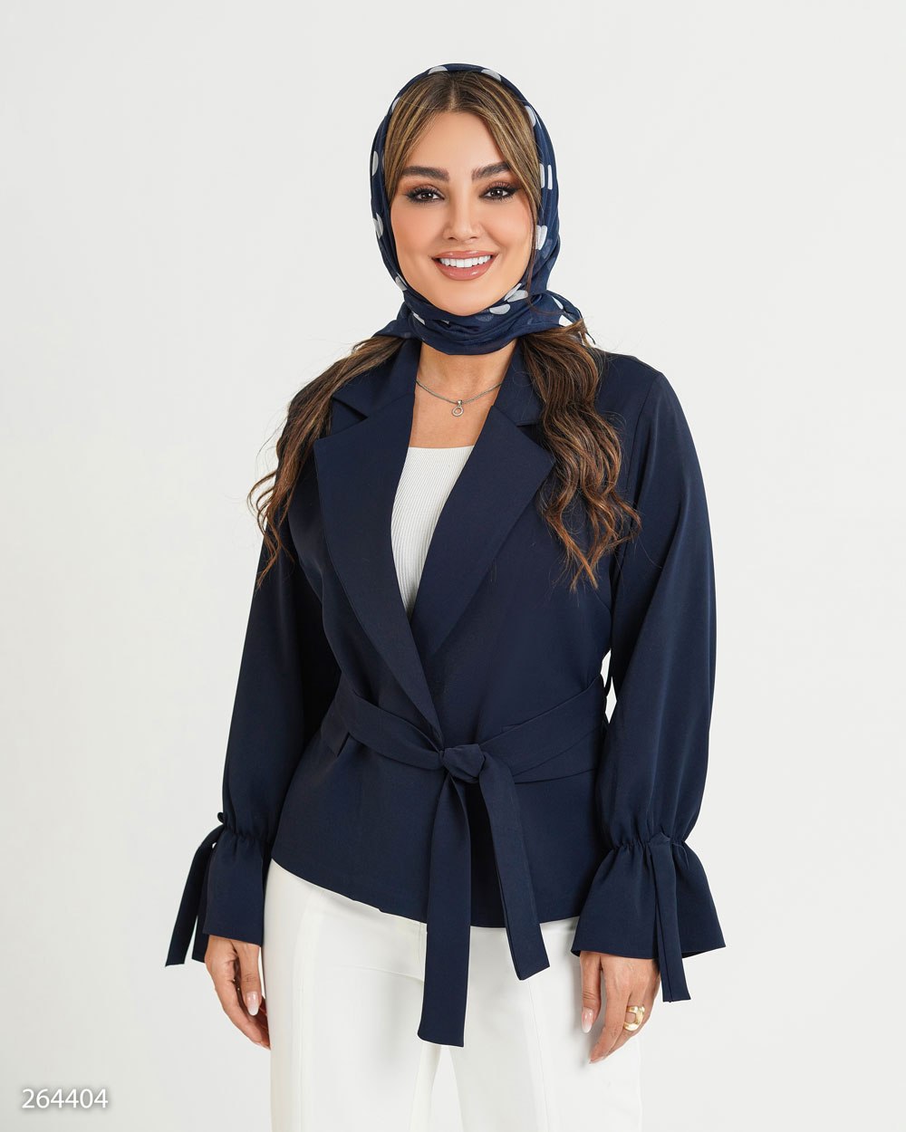 کت کمربنددار یقه انگلیسی درناز