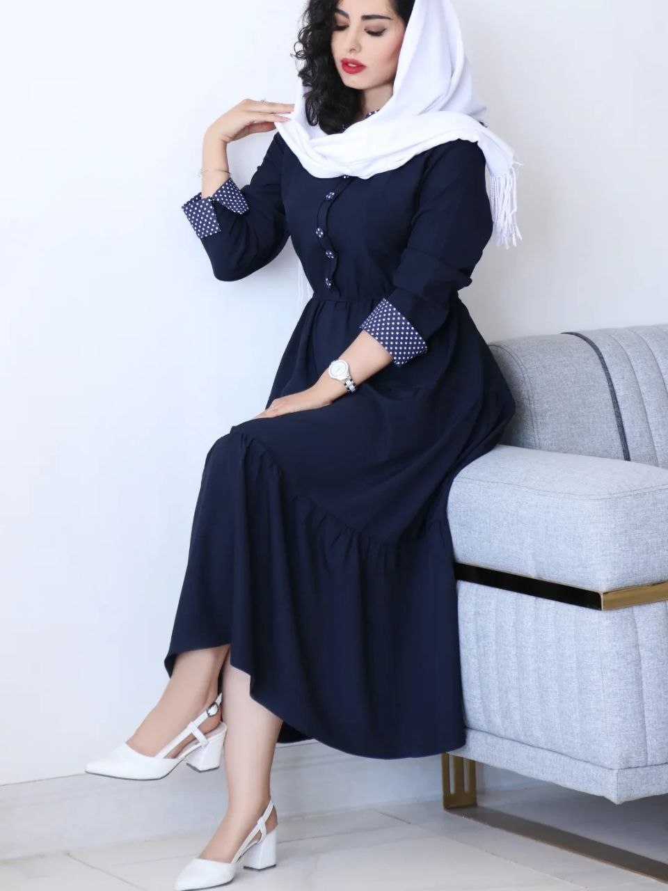 پیراهن بلند لینن دلانا