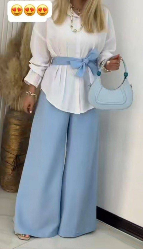 ست شومیز شلوار کمربنددارپرنسس