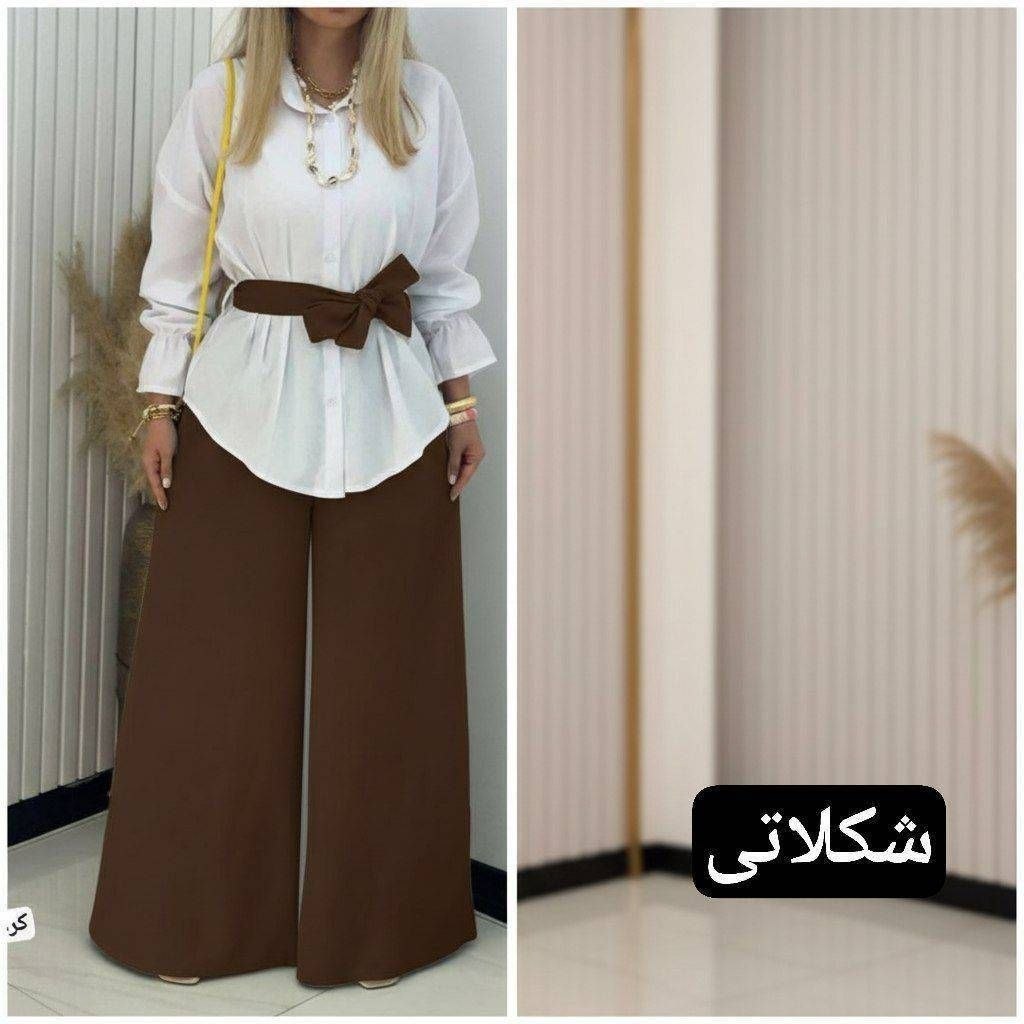 ست شومیز شلوار کمربنددارپرنسس