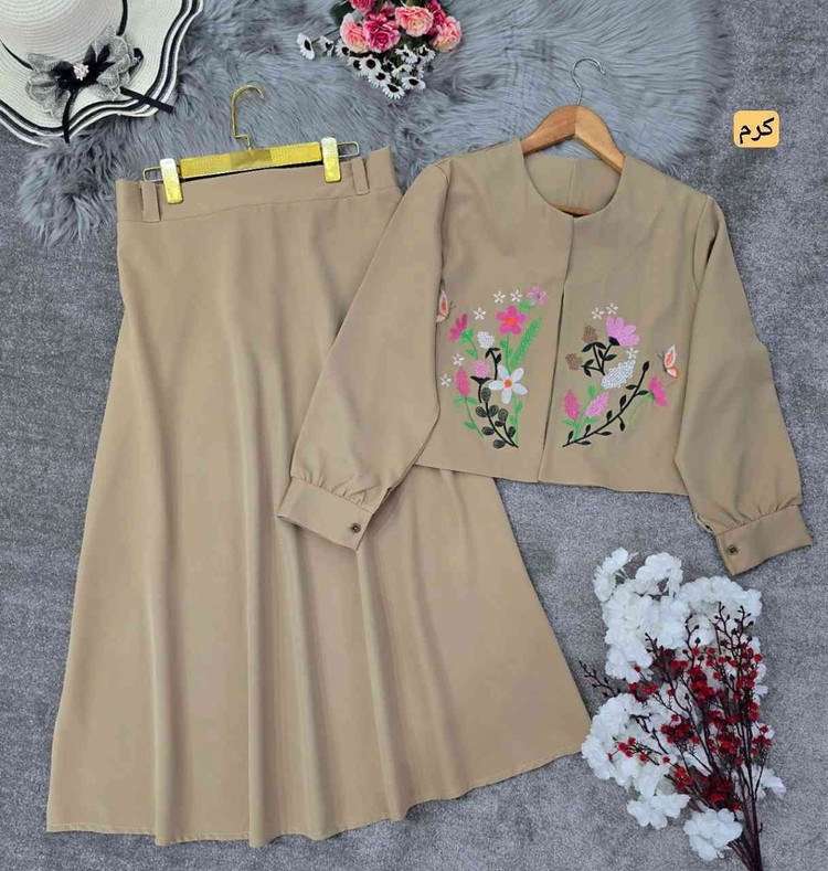ست کت دامن گلدوزی دلارام