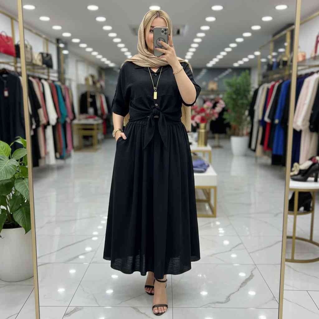 ست شومیز گره ای دامن حدیثه