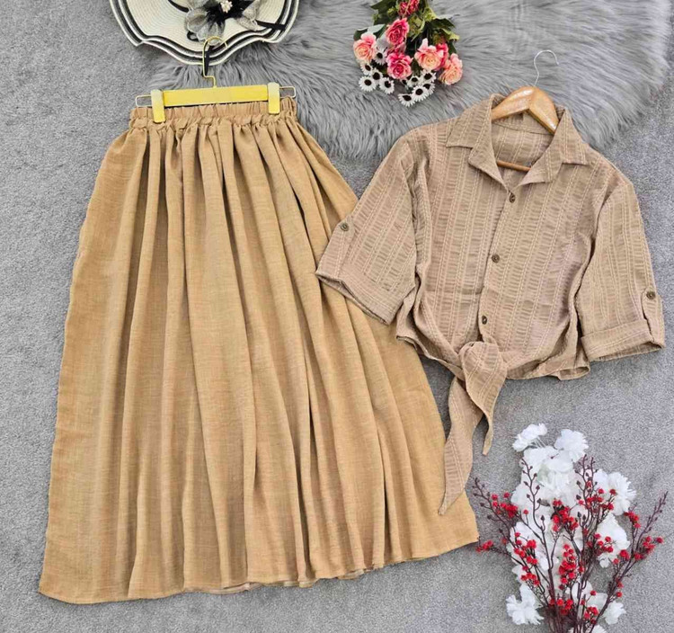 ست شومیز گره ای دامن حدیثه