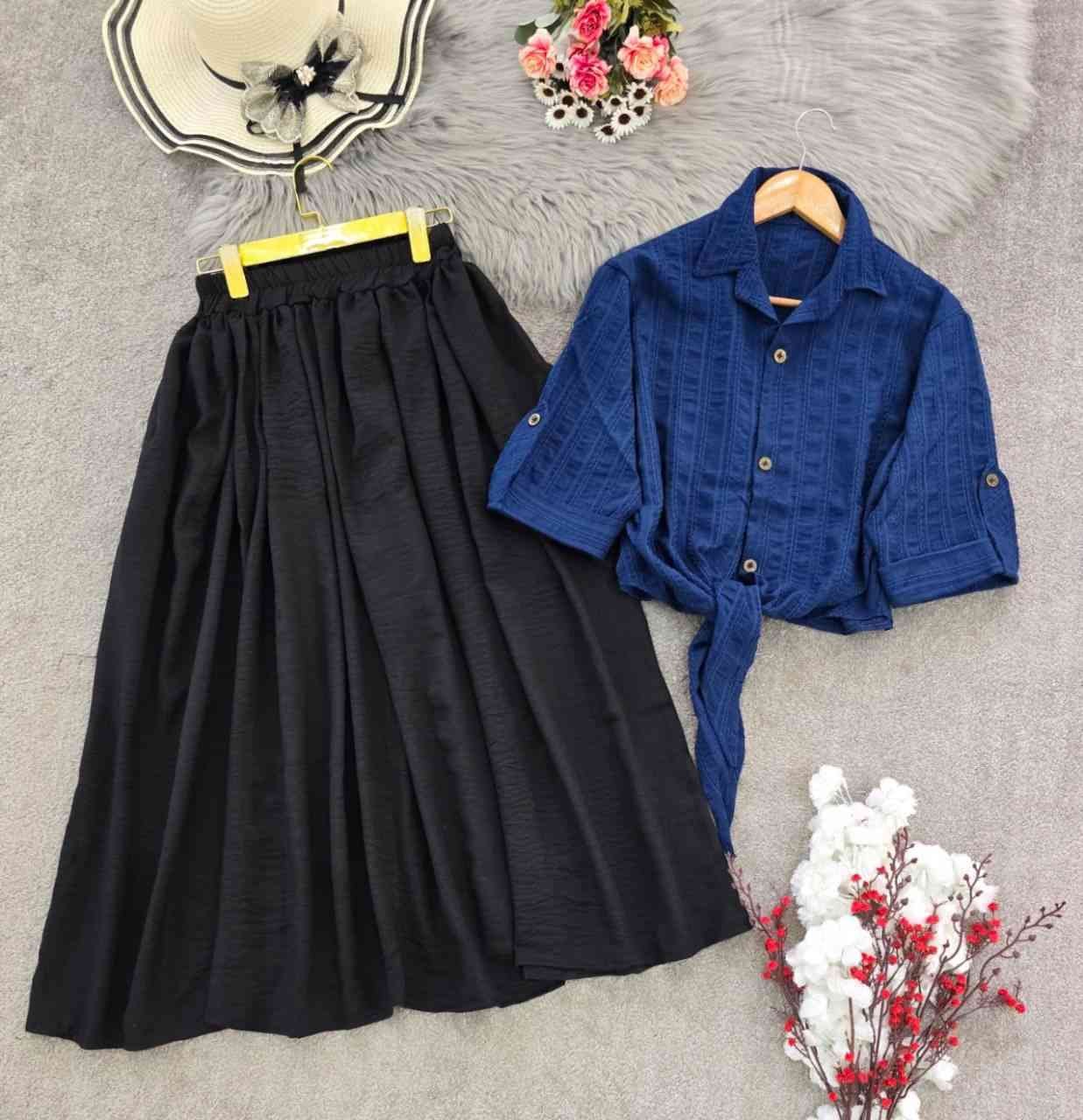 ست شومیز گره ای دامن حدیثه