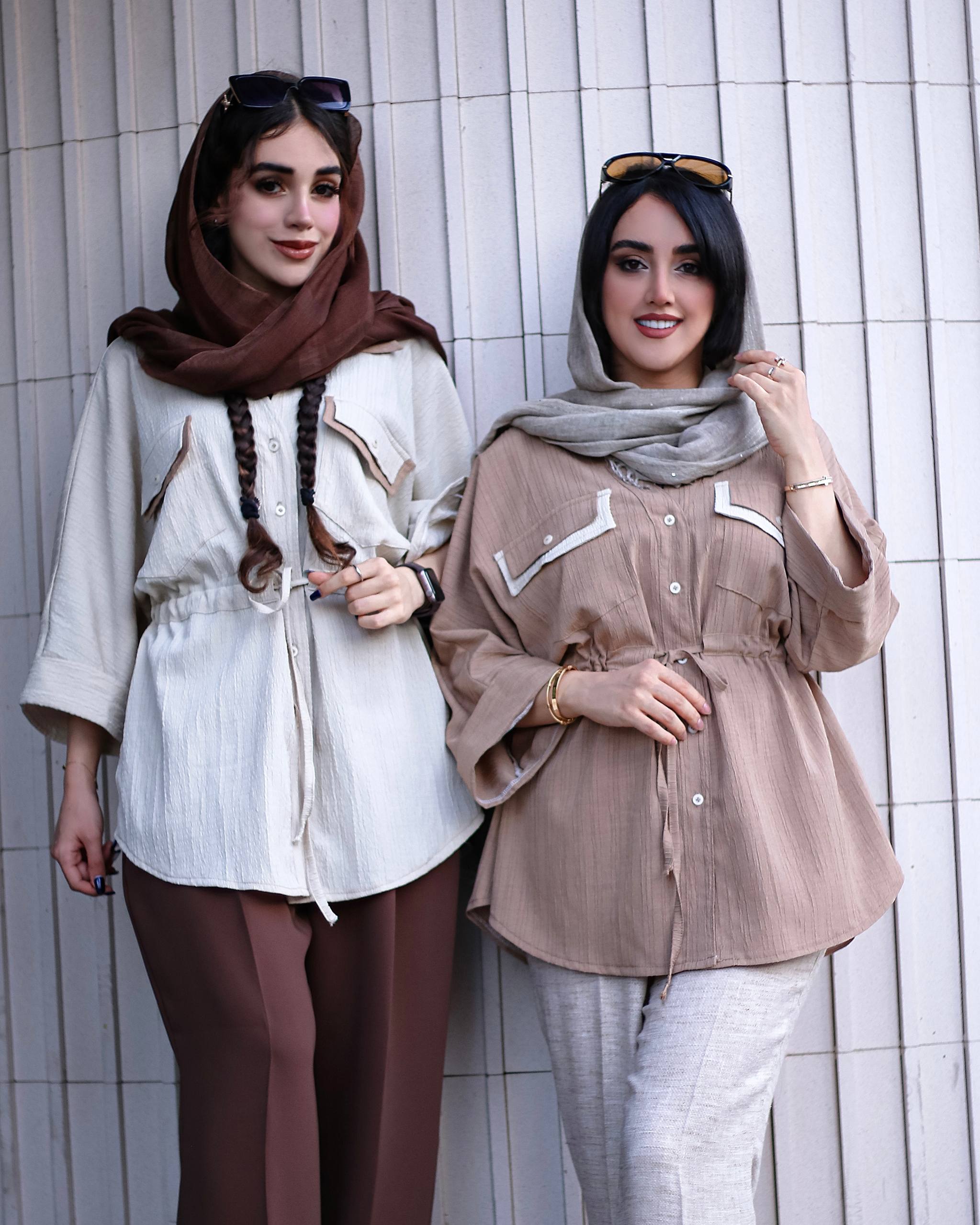 شومیز کمر گتر دو جیب سایه
