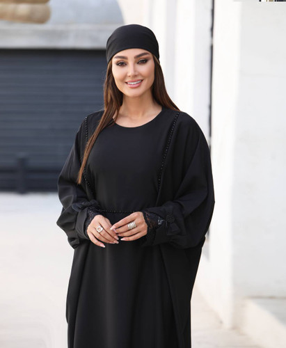 عبا کریستال دوزی آستین پاپیونی