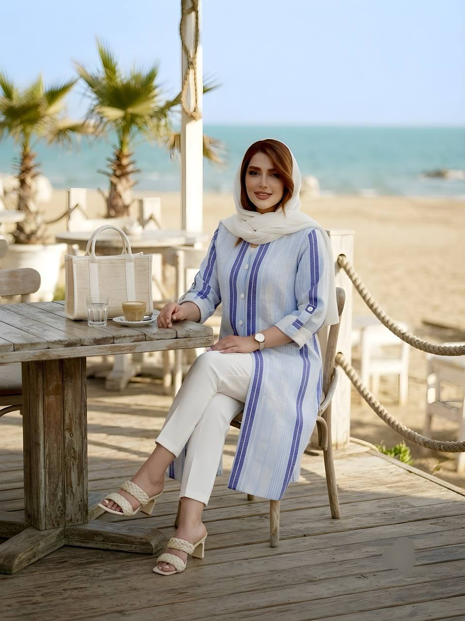 مانتو کاربردی لینن راه راه زارا