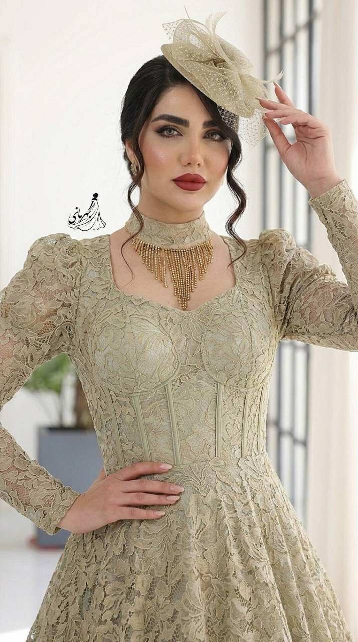 پیراهن مجلسی نامزدی فنردوزی پرتو