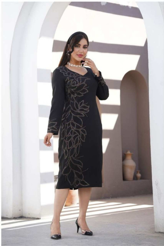 پیراهن مجلسی نگین کاری میدی سایزبزرگ نازلی