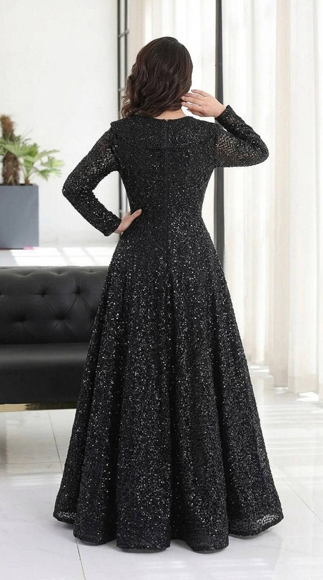 پیراهن مجلسی مزونی دانتل چمنی سایه
