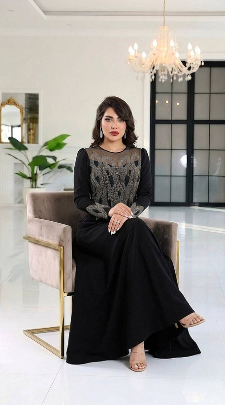 پیراهن مجلسی ماکسی نگین کاری حنا