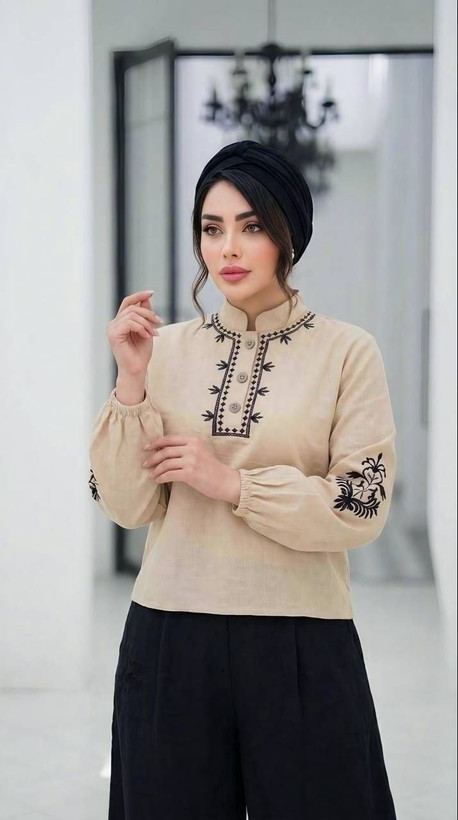 ست شومیز شلوار دامنی گلدوزی نازنین