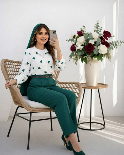 ست شومیز شلوار مازراتی قلبی