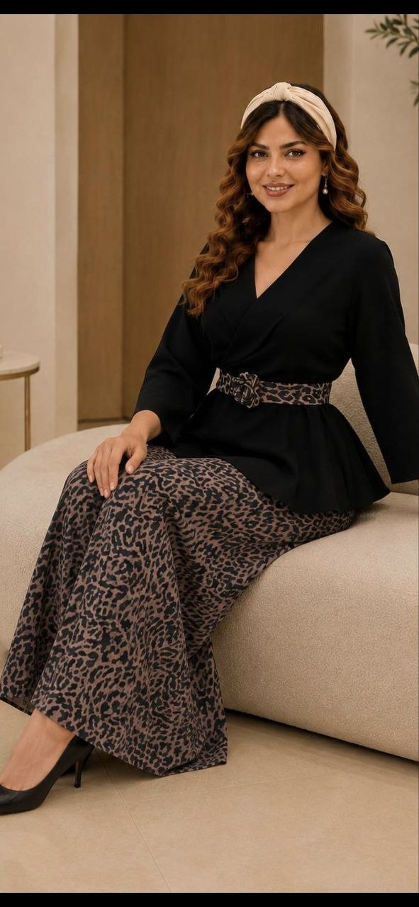 ست شومیز شلوار پلنگی اسرا