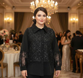 شومیز گیپور و پولکدوزی نرگس