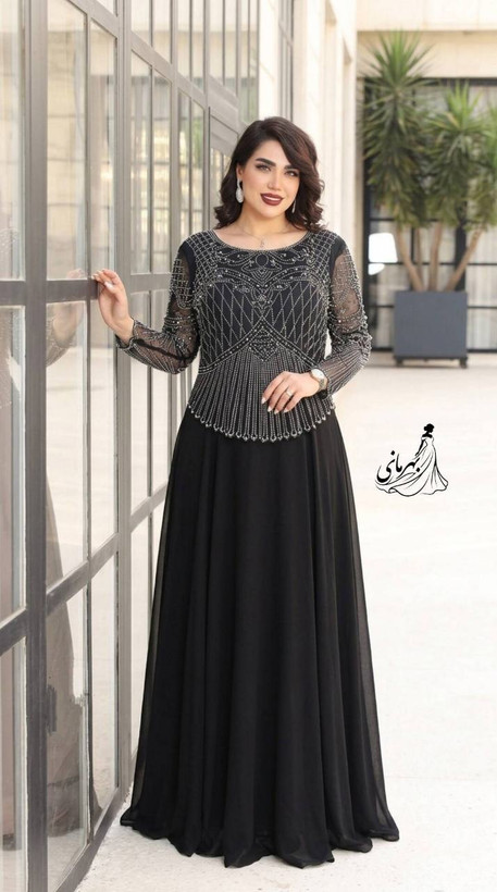 پیراهن مجلسی حریر نگین دوزی لعیا