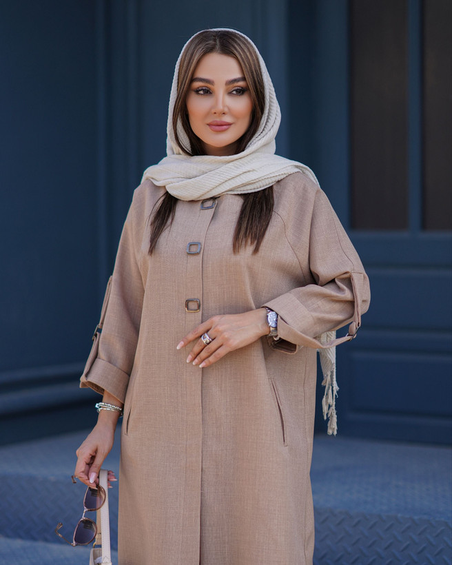مانتو آستین گت دار و جیب دار ماهورا