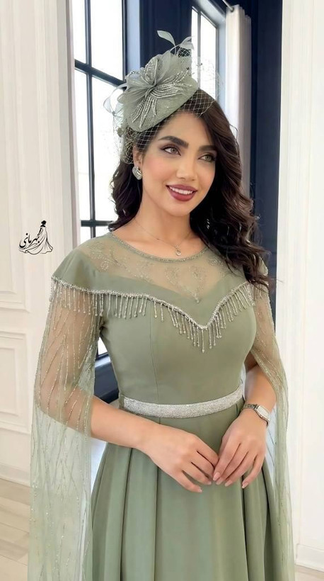 پیراهن مجلسی ماکسی نگین کاری و ریسه دوزی فرمالیته فرشته