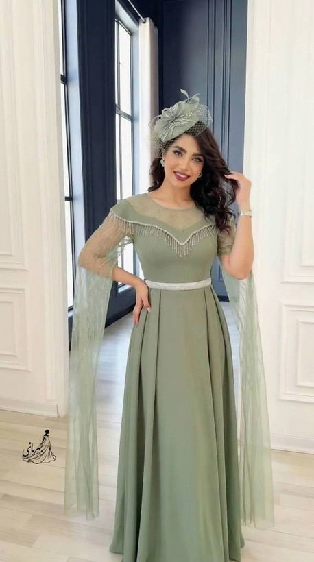 پیراهن مجلسی ماکسی نگین کاری و ریسه دوزی فرمالیته فرشته