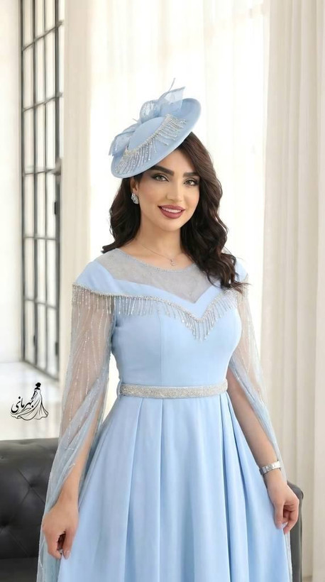 پیراهن مجلسی ماکسی نگین کاری و ریسه دوزی فرمالیته فرشته