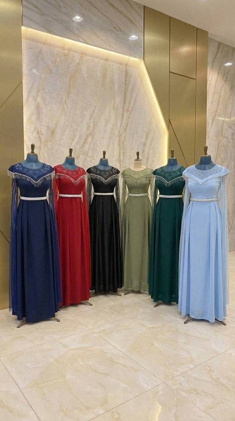 پیراهن مجلسی ماکسی نگین کاری و ریسه دوزی فرمالیته فرشته