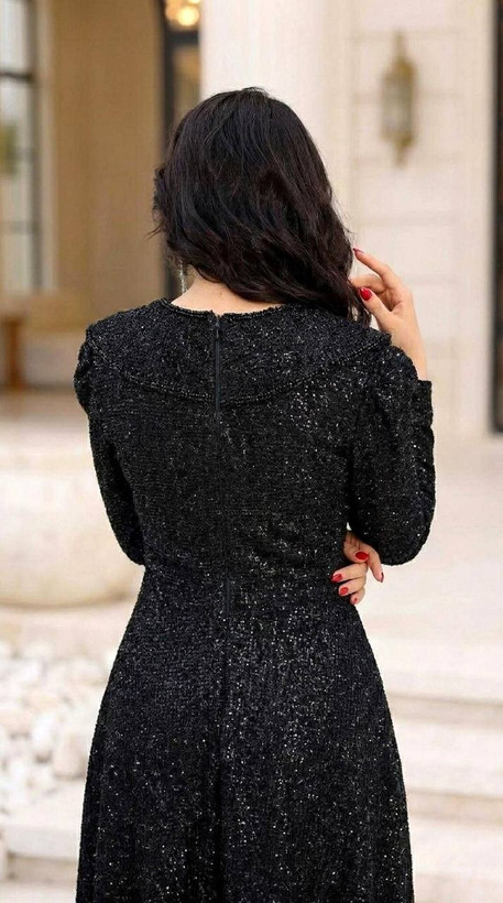پیراهن مجلسی مزونی دانتل چمنی سایه 2