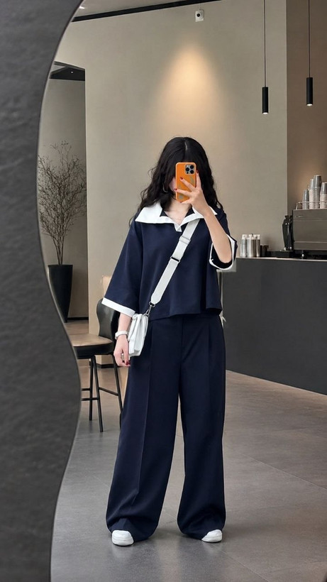 ست پلوشرت شلوار مازراتی نیلو