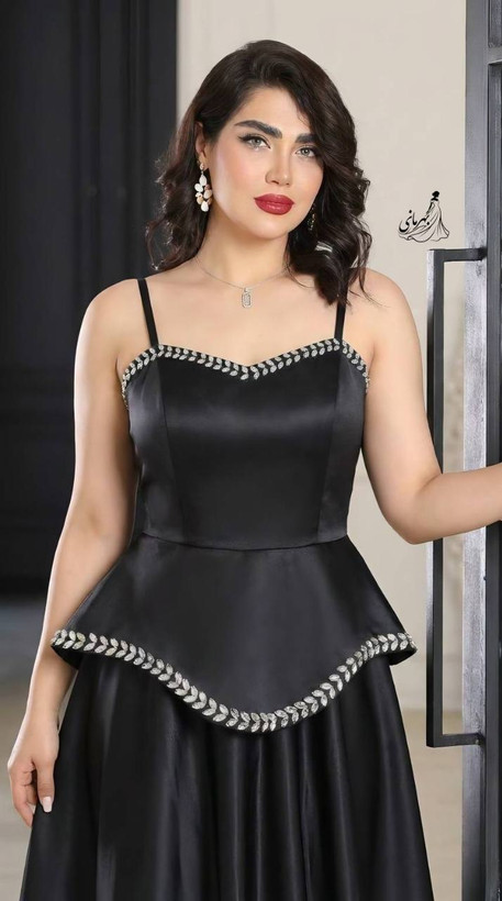 پیراهن مجلسی بندی کاپدار دامن کلوش شبنم
