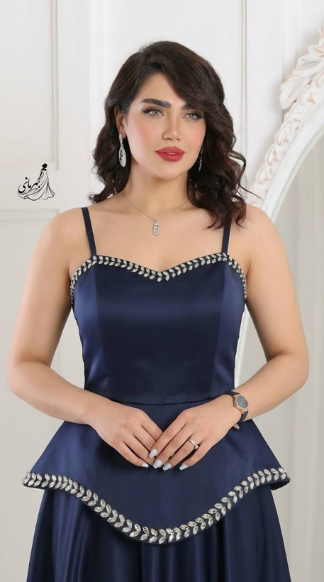 پیراهن مجلسی بندی کاپدار دامن کلوش شبنم