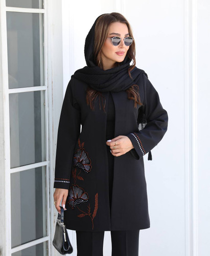 مانتو کتی گلدوزی نخ تویس شاپرک
