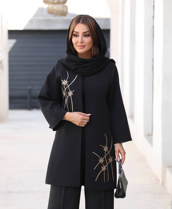 مانتو مجلسی گلدوزی مازراتی آیلین