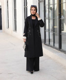 مانتو بلند یقه انگلیسی گلدوزی آنیکا