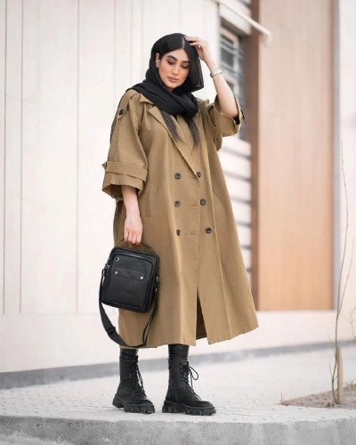 بارانی کتان تی سی آستردار خزان